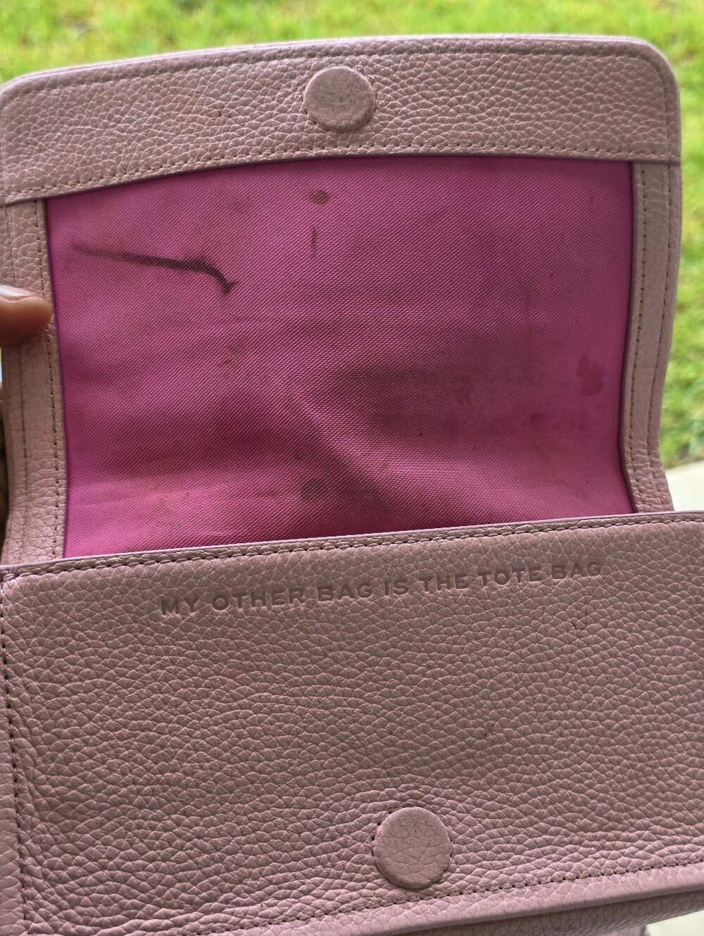 Marc Jacobs The Mini Bag Pink Pebbled Leather Crossbody Shoulder Bag Adjustable - Picture 12 of 16